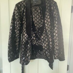 Sequin Black and Silver Blazer + pants